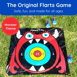 GIGGLE N GO Monster Themed Outdoor Flarts Game for Kids & Adults