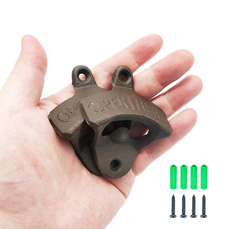 2PCS Cast Iron Wall Mounted Bottle Opener Vintage Rustic with