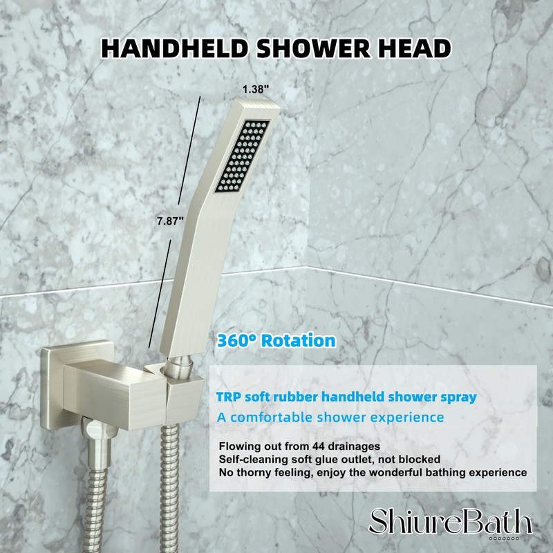 ShiureBath 10 Inch Shower Faucet Set, Rainfall Shower System with