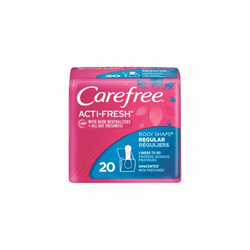 Carefree Acti-Fresh Body Shape Regular to Go Unscented Pantiliners, 20