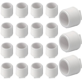 20Pack 1 Inch PVC Male Threaded Pipe End Cap, PVC Male Threaded Pipe Plug, Cleanout End Cap, Adaptor for Plumbing Water Line