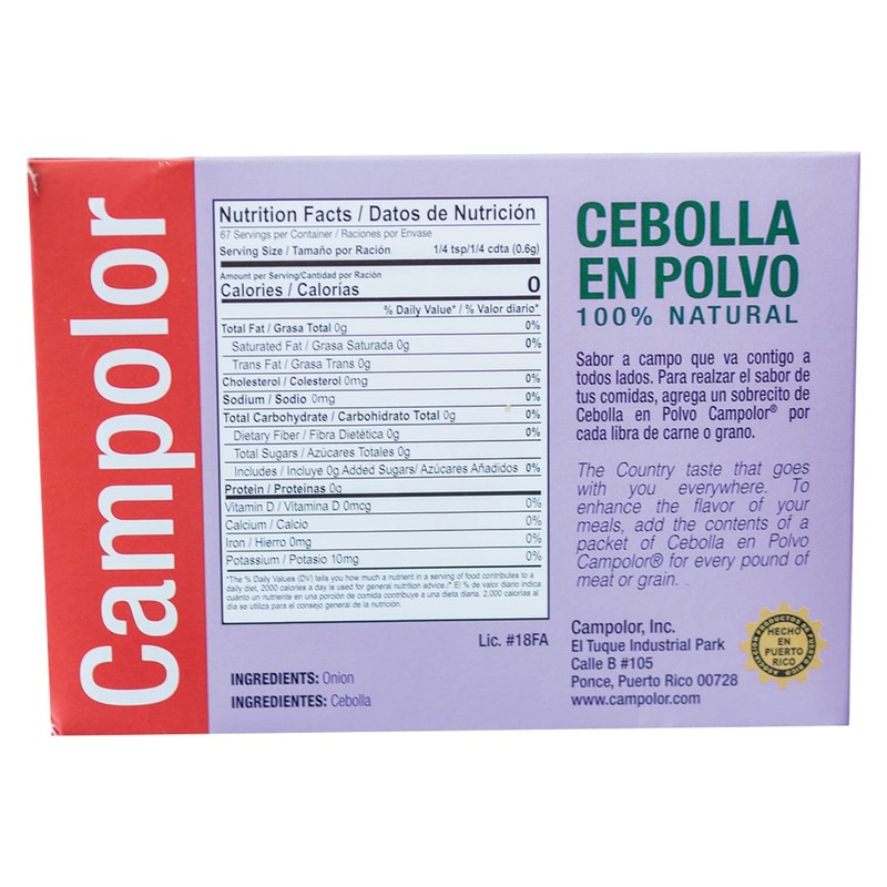 Cebolla en Polvo Campolor Puerto Rico (1 Pack) Onion Powder