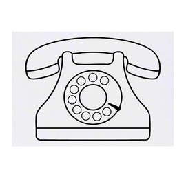 'Retro Telephone' Temporary Tattoo - Water Resistant, Skin-Safe, Non-Toxic Transfer (TO00085559)