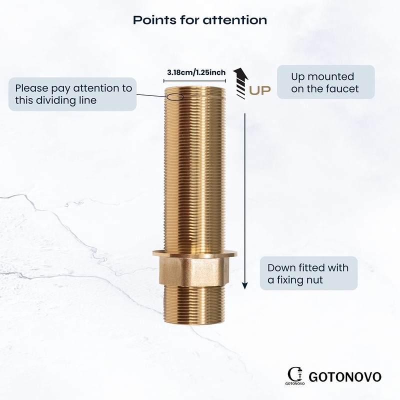 gotonovo Faucet Fittings Nipple Locknut Kit Extension Threaded Pipe Longer