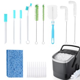 XANGNIER Ice Machine Cleaner Brush Kits,Countertop Ice Maker Cleaning Tools Accessories-1Pcs Cleaning Sponge and 19 Pcs Small Crevice Cleaning Brush for Tight Spaces