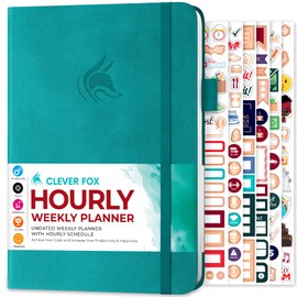 Clever Fox Planner Schedule – Undated Weekly & Monthly Life Planner with Time Slots, Appointment Book & Daily Organizer, A5 (Turquoise)