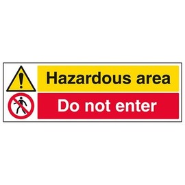 vsafety 6 a080bp-r "Gefährliche Bereich/DO NOT ENTER" Warnung Substanz und chemische Zeichen, starrer Kunststoff, Landschaft, 600 mm x 200 mm x 200 mm, schwarz/rot/gelb
