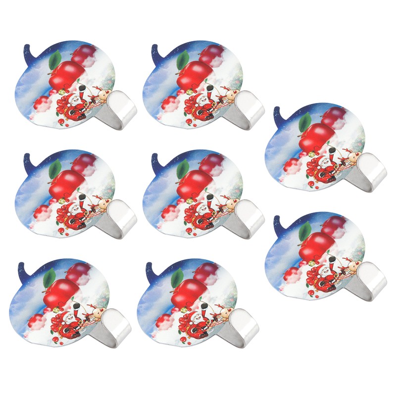 8Pcs Apple Shape PunchFree Hook WallMounted Sticking Hook Kitchen Bathroom