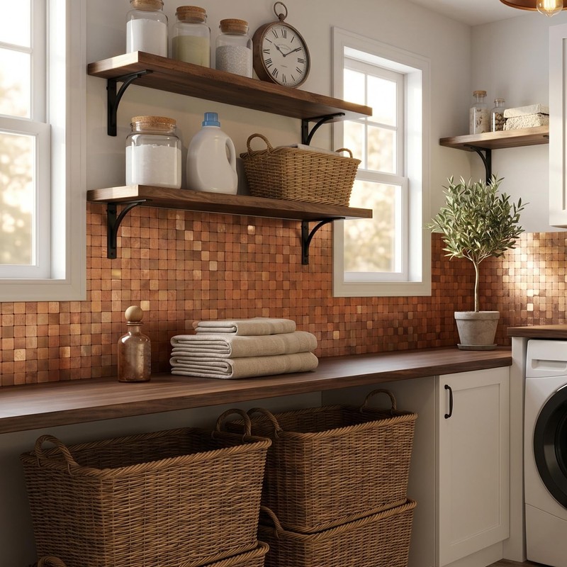 OYASIMI 10-Sheets Metallic Peel and Stick Backsplash Mosaic Tiles, Retro