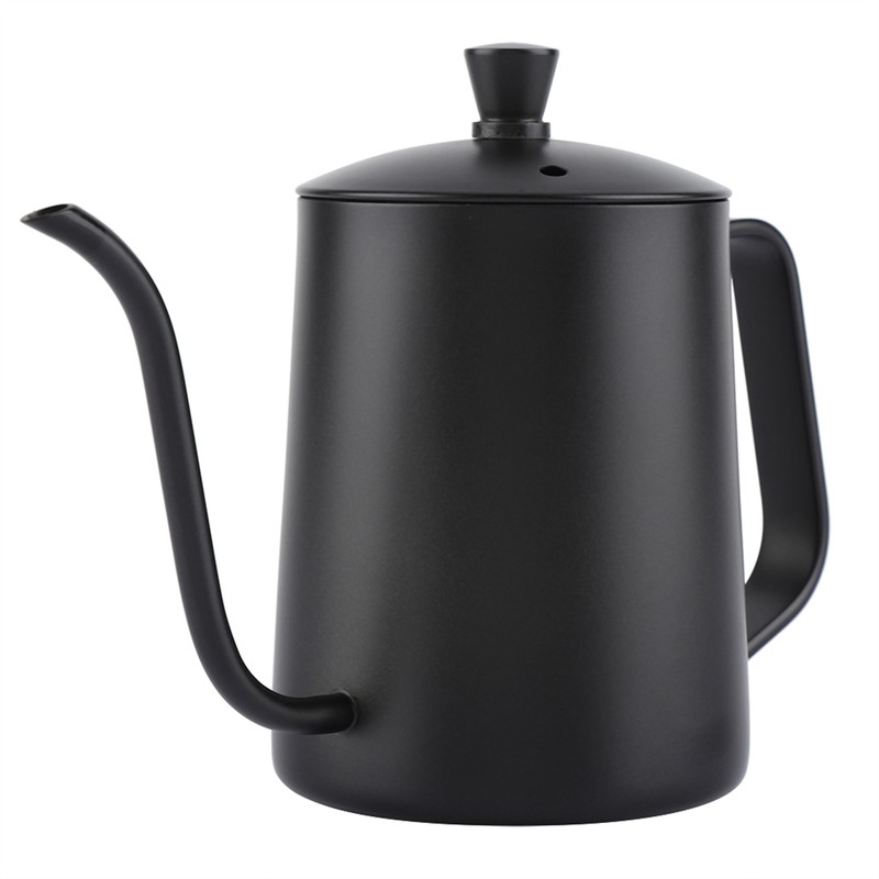550ml Stainless Steel Long Gooseneck Coffee Pot Kettle with Lid