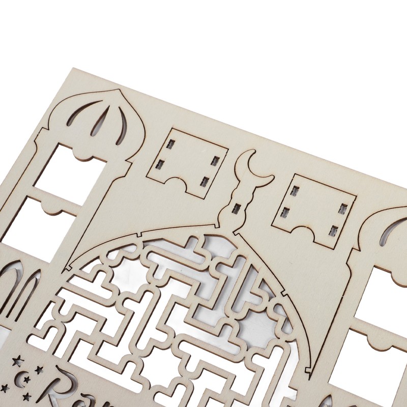 Wooden Ramadan Calendar 30 Storage Drawers LED Light Decorative DIY