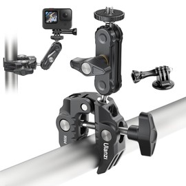 ULANZI - Adaptador de Cabeza de Bola de Doble Bola con Abrazadera para cámara Canon Nikon DSLR/cámara de acción/Luces LED/Ronin-M/Ronin MX/Freefly MOVI