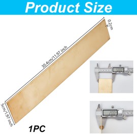 OLYCRAFT Brass Sheet 12.0 x 2.0 x 0.8 inches (304 x 50 x 2 mm), Metal Plate for DIY Projects, Pure Copper Plates, Brass Plates, Enamel Copper Repair for Handicrafts