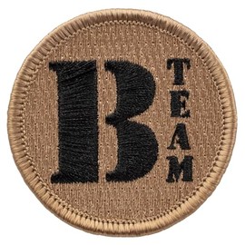 B Team Patch - 2" Diameter Round Embroidered Patch (Iron-on)