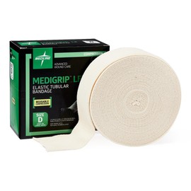 Medline Medigrip LF Elastic Tubular Support Bandages, 1 Roll, Size D: 3"W x 11 yd.