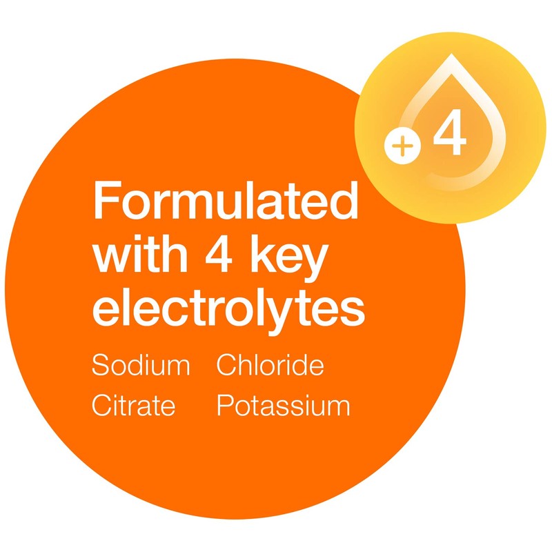 Hydralyte Orange Flavoured Electrolyte Packets, Hydration Powder Sweetened with Sucralose,