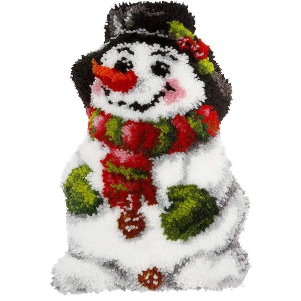 Christmas Latch Hook Kits, Snowman Latch Hook Kits Rug with