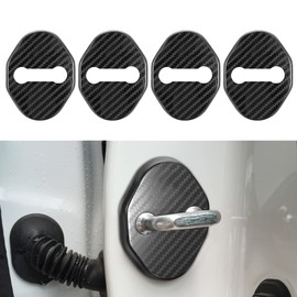 TOMALL 4pcs Car Door Lock Latches Cover Protector Compatible with Mazda 3 6 Miata CX-3 CX-5 CX-9 CX-30 MX-5 Atenza Accessories Stainless Steel Car Door Lock Sports Style Decorations (Carbon Fiber)