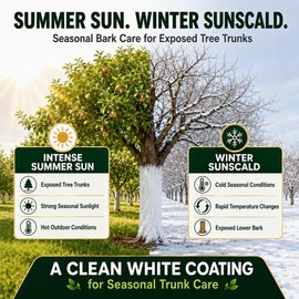 Tree Paint, 35 Oz White Trunk Paint Protection for Fruit, Nut & Young Trees