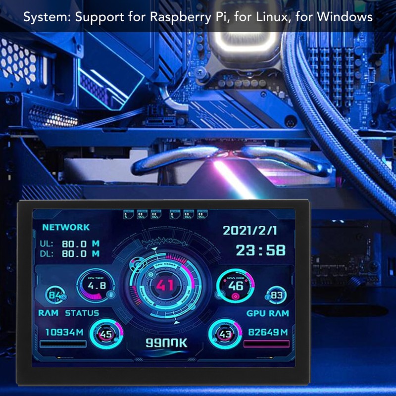 5in IPS USB Mini Screen Computer Temp Monitor PC Sensor