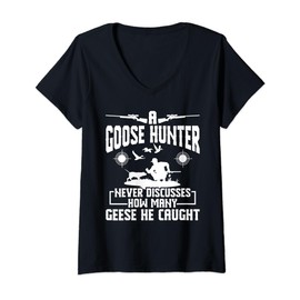 Womens Goose Hunting Trip Bird Lover Equipment Geese Hunter V-Neck T-Shirt