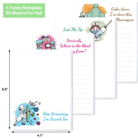 Funny Notepads Nursing Appreciation Notepad Sarcastic Nurse Memo Pads with Medical Humor for Doctor Coworkers Office School Supplies 4 Pack