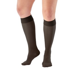 Ames Walker AW Style 280 Signature Sheers 20-30 mmHg Firm Compression Closed Toe Knee High Stockings Black Xlarge