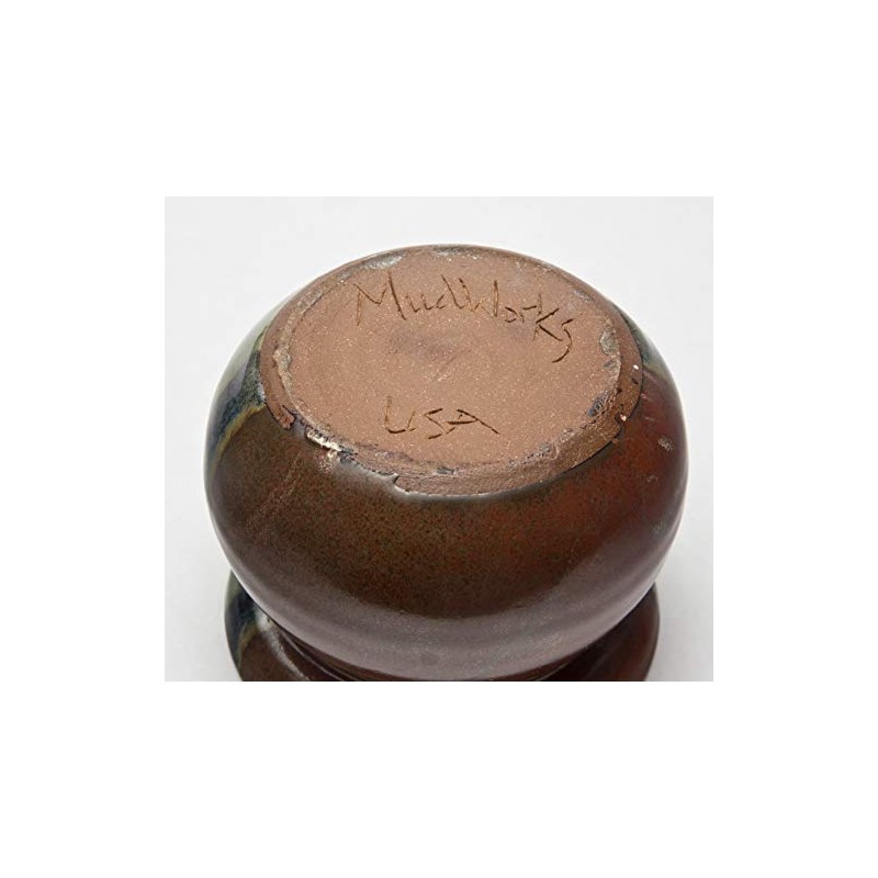 Ceramic Garlic Storage Keeper, Made in the USA, Green, Hand