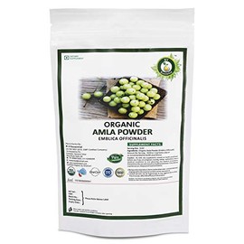 R V Essential Organic Amla Powder 200gm/ 7.05oz/ 0.44lb- Emblica Officinalis Amla Fruit Powder For Hair USDA Organic Certified Ayurvedic Herbal Supplement in Resealable and Reusable Zip Lock Pouch