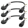FIRMERST 1875W Low Profile 1Ft Extension Cord 14 AWG Black
