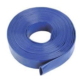 6" Blue Layflat Water Discharge Hose 60 PSI (5 ft. Length)