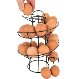 Southern Homewares Egg Skelter Deluxe Modern Spiraling Dispenser Rack - Black, Space-Saving, Durable Storage Solution for Eggs, One Size