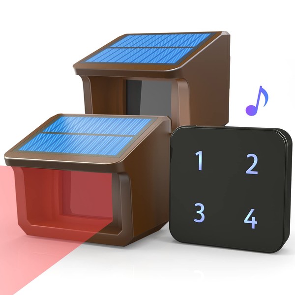 800 Meters Solar Driveway Alarm System-Up to 70FT Wide Sensor