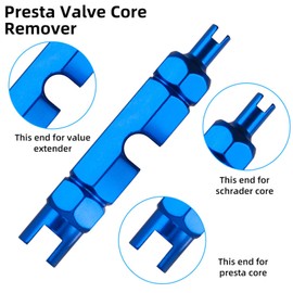 KASESSS Presta Valve Core Replacement Set, Brass Valve Core Replacement Set, Bicycle Presta Valve Remover Tool Kit with Plastic Caps, for Universal Road and MTB Bike