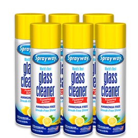 Sprayway Glass Cleaner Lemon Scent Foaming Aerosol Spray, 19oz, Pack of 6 | Ammonia-Free, Streakless, Fast-Acting | Cleans & Polishes Glass Surfaces | Removes Fingerprints, Dust, Dirt, Smoke Film