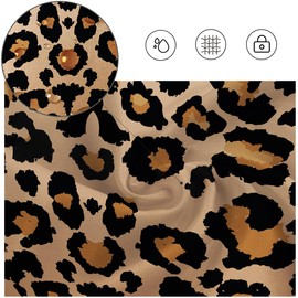 Kikiry Leopard Print Shower Curtain 60''W x 72''L Cheetah Ombre Brown Wild Safari Animal Powerful Panthera Big Cat Bathroom Decor Contemporary Polyester Fabric 12 Pack Plastic Hooks