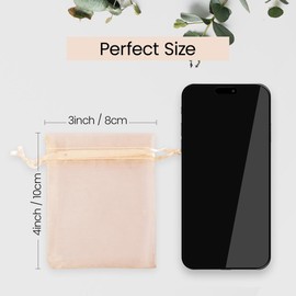 Meowoo 100PCS Organza Bags, 3x4in Small Mesh Bags Drawstring, Mesh Gift Bags Drawstring for Jewelry, Candy, Christmas, Sachets, Festivals, Bathroom Soaps, Makeup Organza, Wrapping Supplies(mixedcolor)