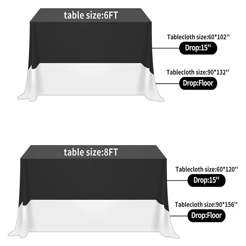 AK TRADING CO. 60 x 102-Inch Rectangular Polyester Tablecloth -