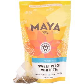 Maya Tea Sweet Peach White Tea Sachets, Contains Caffeine, All Natural, Pack of 20