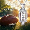 Football Necklace for Women 925 Sterling Silver Rugby Football Sports
