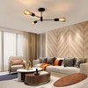 SENQIU Sputnik Ceiling Light, Black Golden Semi Flush Mount Ceiling
