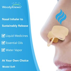 WoodyKnows Nasal Spray/Steam Inhaler, Model 2024 Soft │ Generic Nose Spray Device for Gentle, Comfortable, Long-Term Diffusion (L 4Pack)