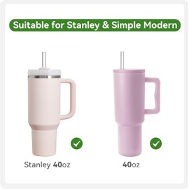 Reusable Straws for 40 oz Tumbler,Plastic Replacement Straws Compatible with Simple Modern 40 oz tumbler,4 Pack Clear Straws with 1 Straw Cleaner Brush