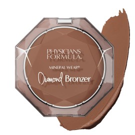 Physicians Formula Mineral Wear Diamond Bronzer, Bronzing Powder with Vitamin E, Optically Reduces Pores and Fine Lines, Blend of Powder and Serum, Deep Bronze Gem