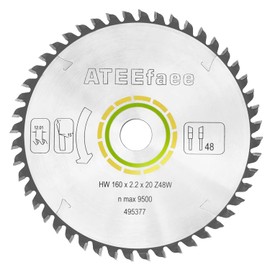 Upgraded 495377 491952 Track Saw Blade for Festool TS 55, TS 75, TSC 55, TS 60, ATF 55 E, HK 55, HKC 55, DeWalt DWS520SKH, DWS520K, SP6000J Track Saw 160x2.2x20mm 48Tooth ATB
