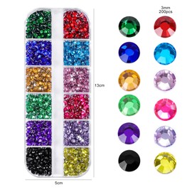 3 Boxes Colorful CrystalAB Nail Rhinestones White Pearls for Crafting Face Glitter Makeup Craft Clothes with Pickup Pencil and Tweezer