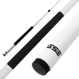 GSE GAMES&SPORT EXPERT 58" 2-Piece Matte White Fiberglass Graphite Composite Billiard Pool Cue Stick - Weight: 20oz