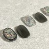ˡᴬᴺᵀᶤˡ Glitter chain lump handmade nail tip - Almond /