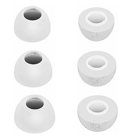 A-Pcas Urethane Earpieces Memory Foam Earbuds for JBL In-Ear Earphones for JBL Tour Pro 2/WAVE100 TWS/LIVE FREE 2/CLUB PRO+ TWS/TUNE120 TWS/FREEX Memory Foam Eartips Fit in the Case Noise Isolating Fit Enhancement Fit S/M/L 3 Pairs White (214JBLW3)