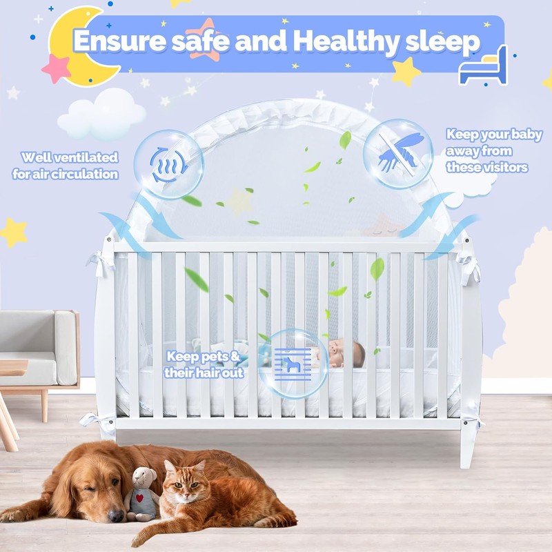 Baby Crib Tent Safety Net to Keep Baby in, Pop